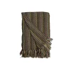 Bomuldsplaid - zigzag - olive