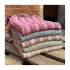 Bomuldsplaid - zigzag - pink/multi