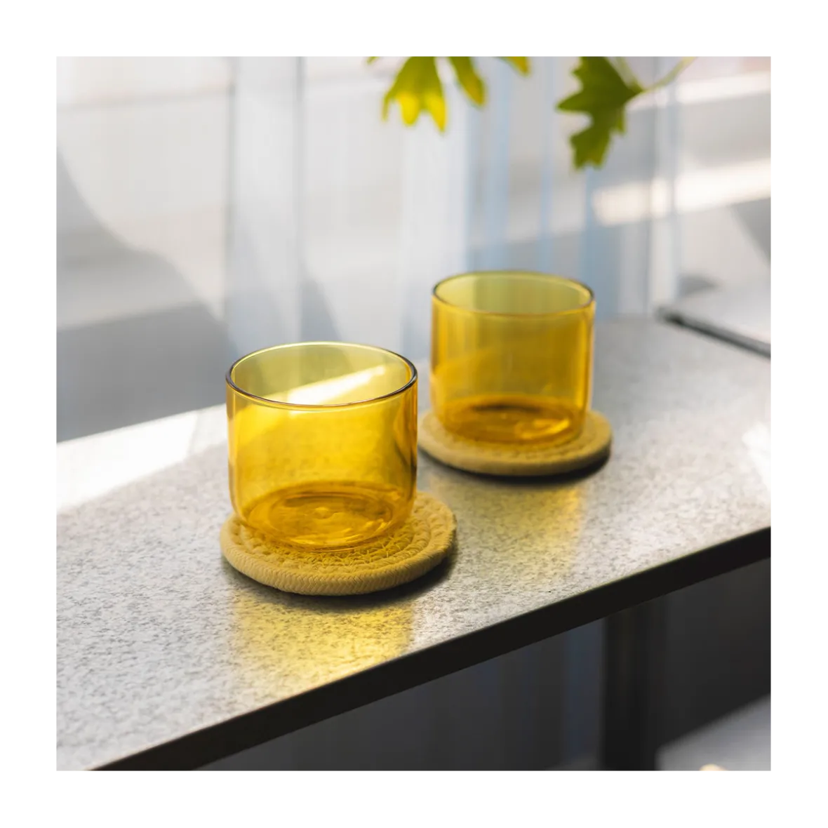 Drikkeglas "Fizz" 29 cl. gul - 4 stk.