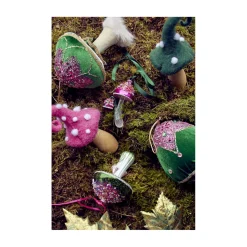 Glasornament - Mushroom - grøn