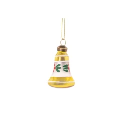 Glasornament - vintage bell - gul