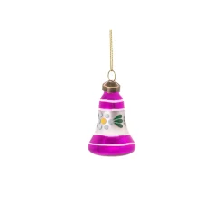 Glasornament - vintage bell - lilla