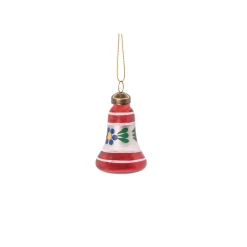 Glasornament - vintage bell - rød
