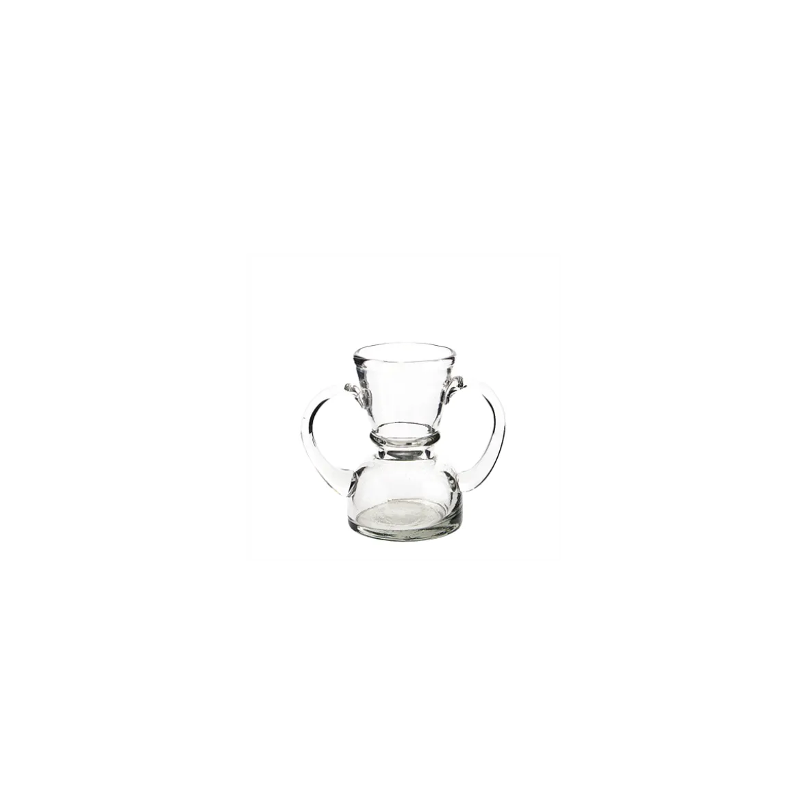 Glasvase - timeglasform m. håndtag