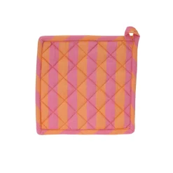 Grydelapper ''Stripes'' 2 stk. - orange/rosa