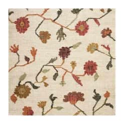 Håndvævet gulvtæppe i jute - ''Flowers''