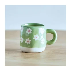 Kop med hank "Millie" - flowers mint