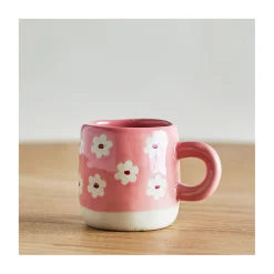 Kop med hank "Millie" - flowers pink