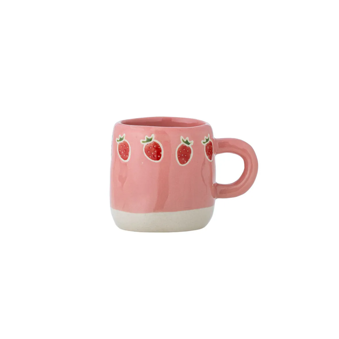 Kop med hank "Millie" - strawberries pink