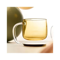 Krus i krystalglas ''Jelly'' - gul/brun