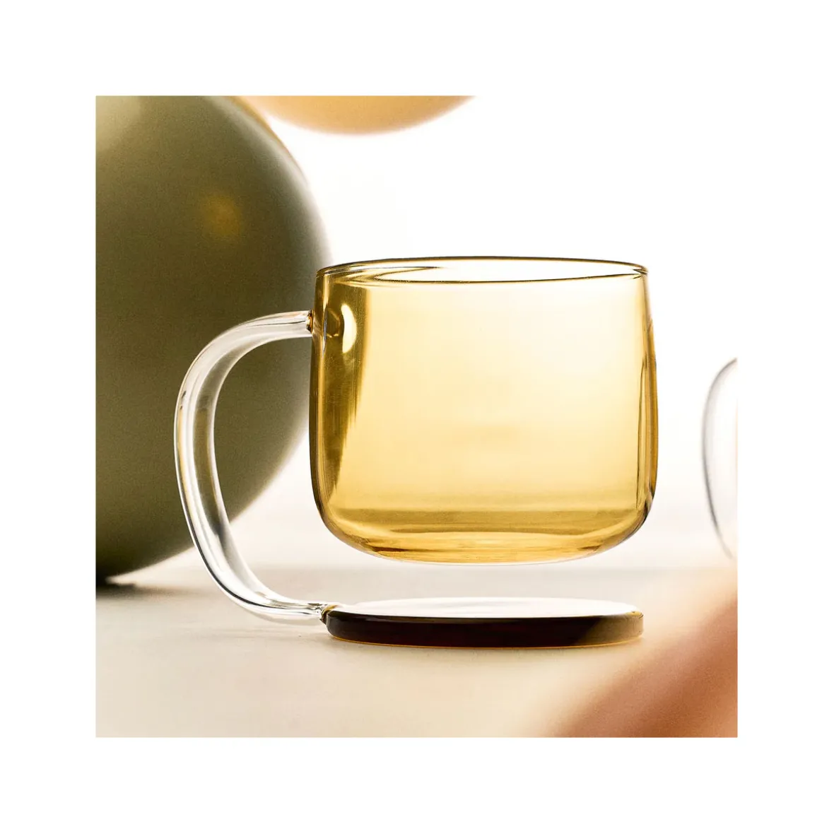 Krus i krystalglas ''Jelly'' - gul/brun