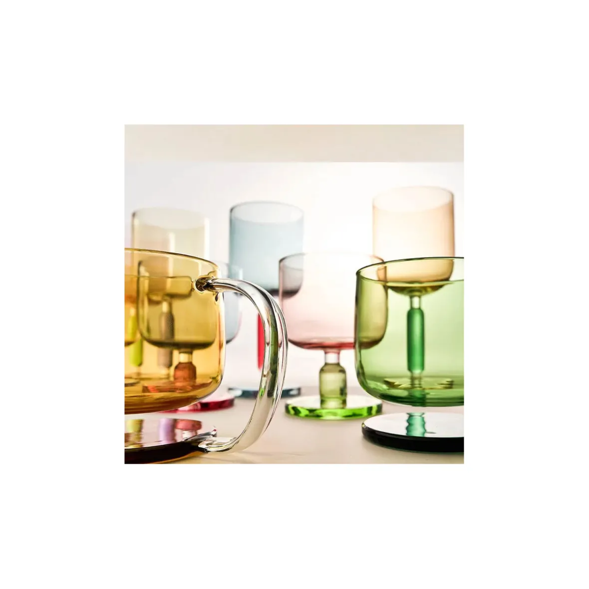 Krus i krystalglas ''Jelly'' - gul/brun