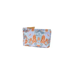 Pouch "Floral" - blå/orange