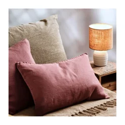 Pudebetræk hør 50x50 cm - Dusty plum