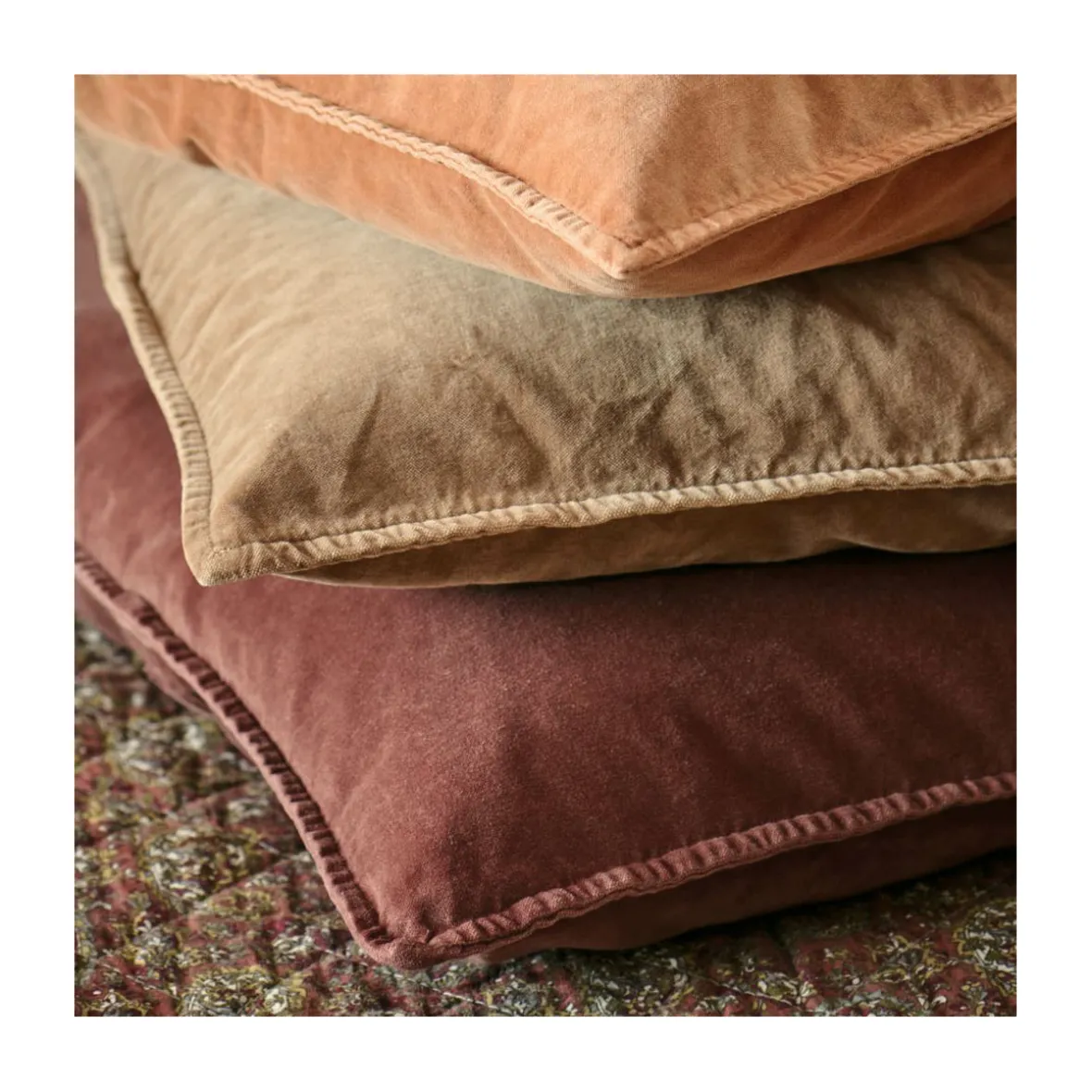 Pudebetræk velour 50x50 cm. - dusty plum