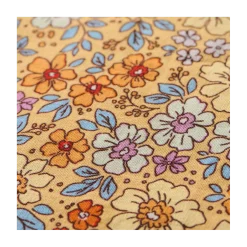 Pudebetræk 60x60 cm. - m/gule, blå, orange og lilla blomster