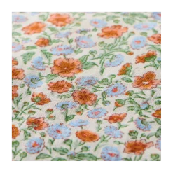 Pudebetræk 60x60 cm. - m/lyseblå og rustfarvede blomster