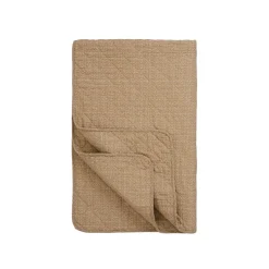 Quilt - Beige m. brune blomster