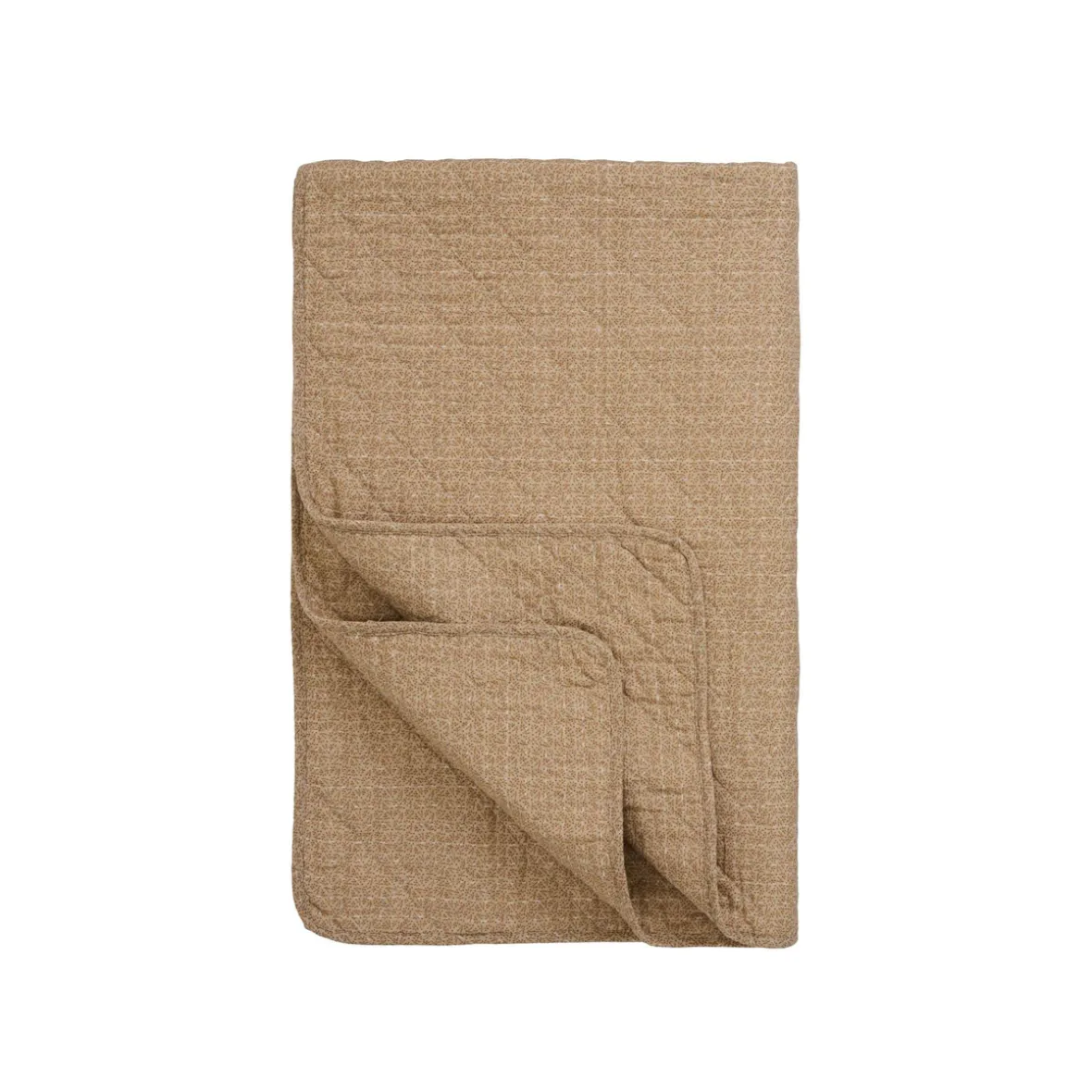 Quilt - Beige m. brune blomster