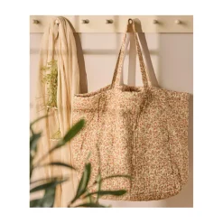 Quiltet taske - orange blomster
