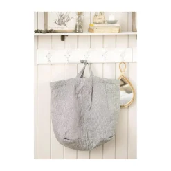 Quiltet taske smalle striber - sort