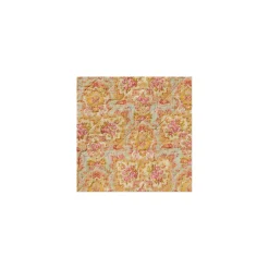 Quiltet taske - støvblå m. multifarvede blomster & paisley