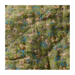 Quilt - Grønt m. blå og rosa blomster
