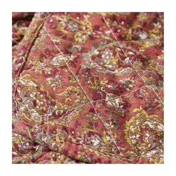 Quilt - Mørkrosa, grå og grønt paisleymønster