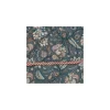 Quilt tæppe - Blå blomst m. rødstribet kant