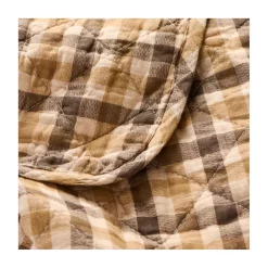 Quilt tæppe - brunt ternet mønster