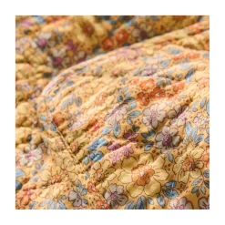 Quilt tæppe - gul med blomster