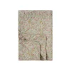 Quilt tæppe - lyserøde, grønne og grå blomster