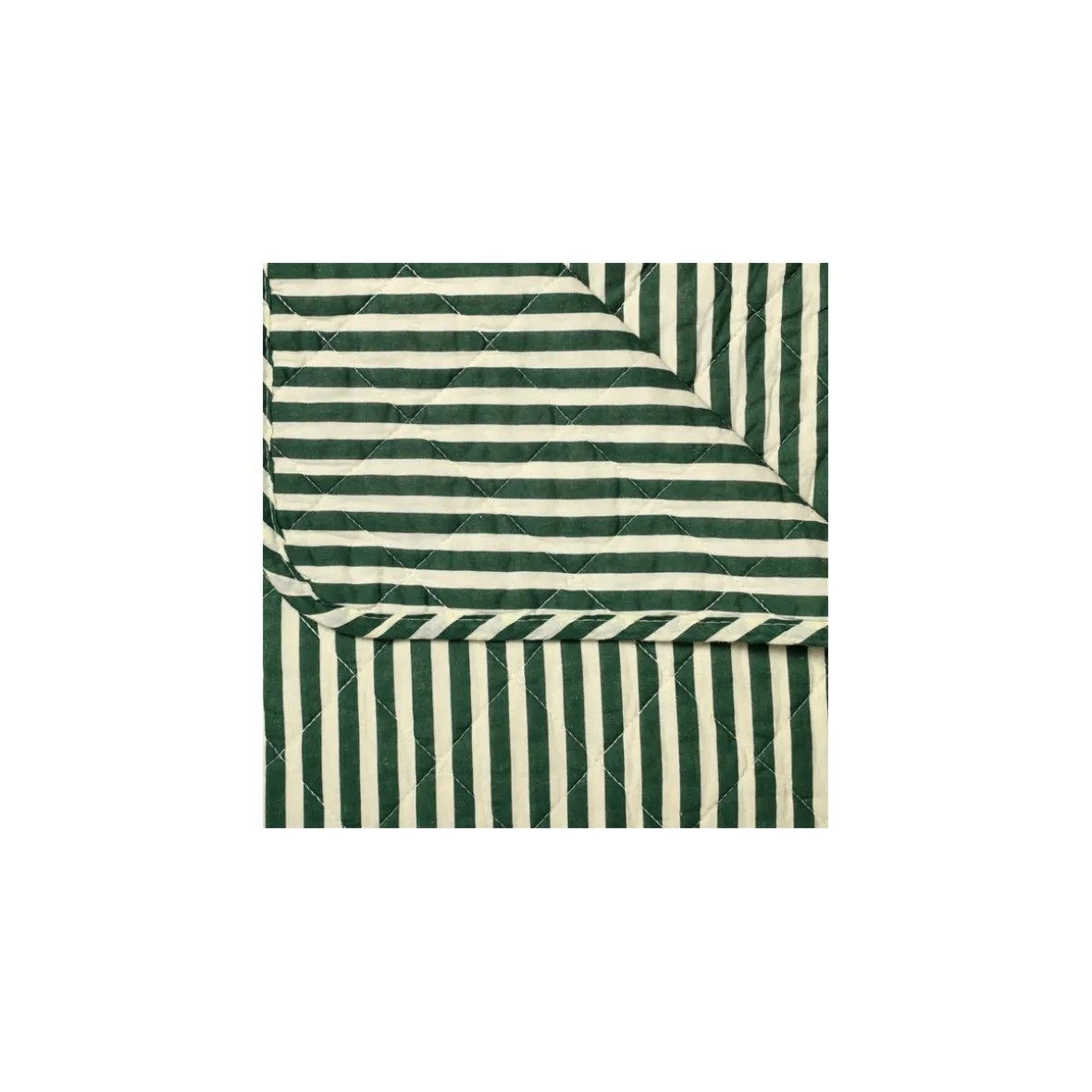 Quilt tæppe - mørkegrønne striber