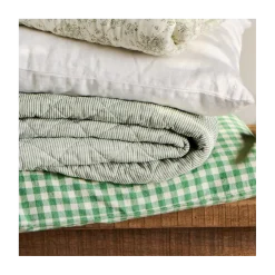 Quilt tæppe smalle striber - grøn