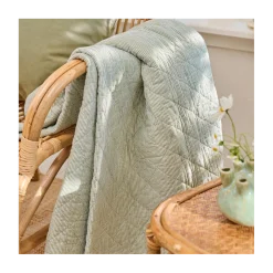 Quilt tæppe smalle striber - grøn