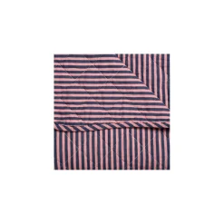 Quilt tæppe stribet - blå/pink