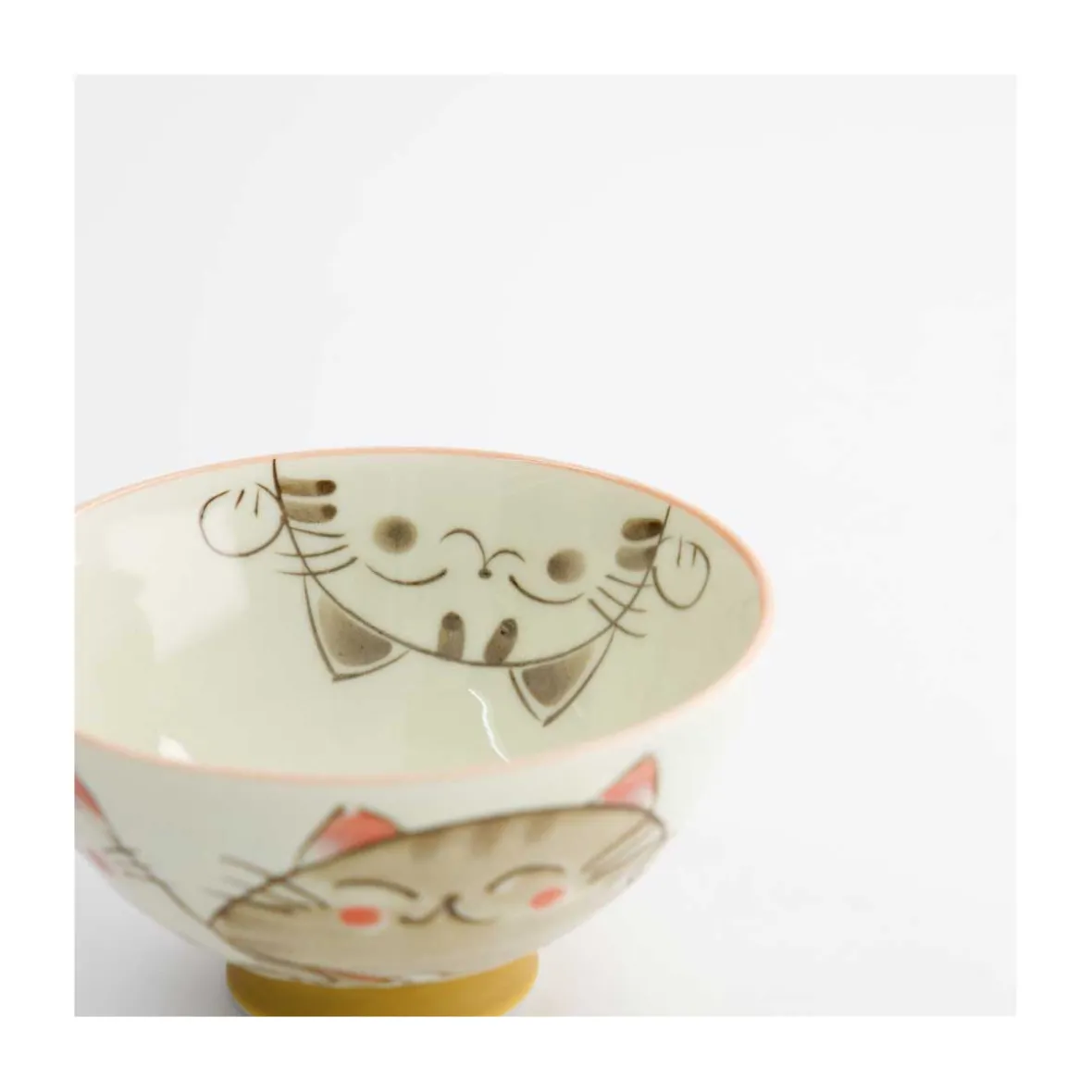 Rice bowl "Kawaii" Neko - hvid