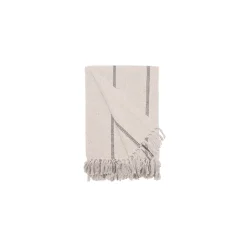Sengetæppe stripe - creme/sort