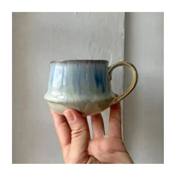Stentøjskrus "Kalmar" - mustard/blue