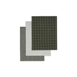 Sæt med 3 viskestykker - army green