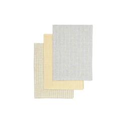Sæt med 3 viskestykker - Yellow/grey
