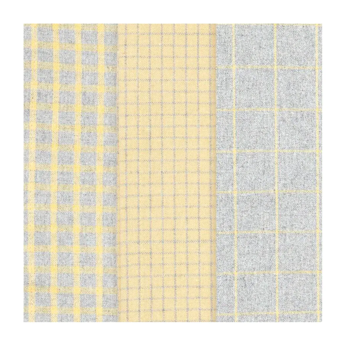 Sæt med 3 viskestykker - Yellow/grey