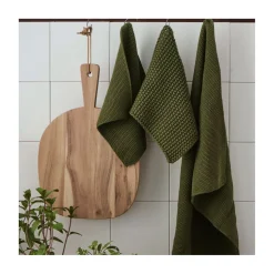 Strikket håndklæde - Olive