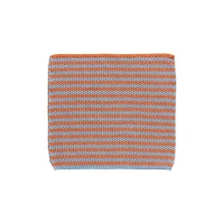 Strikket karklud - blå/orange