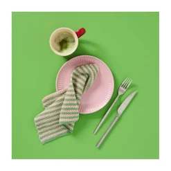Strikket karklud - rosa/støvgrøn