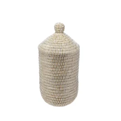 Vasketøjskurv flettet søgræs - 43 cm.