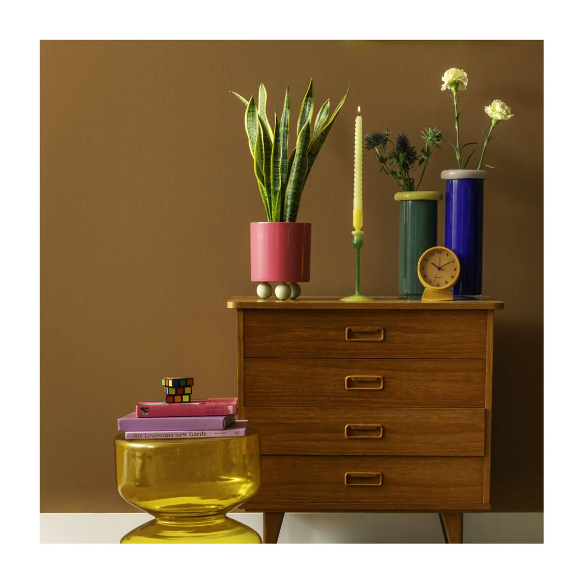 Vækkeur "Cool retro" - Mango yellow